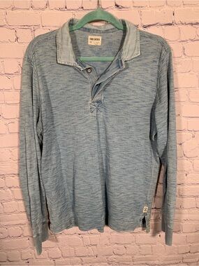 Todd Snyder Mens Rugby Polo Shirt Long Sleeves Blue Size M Casual Preppy